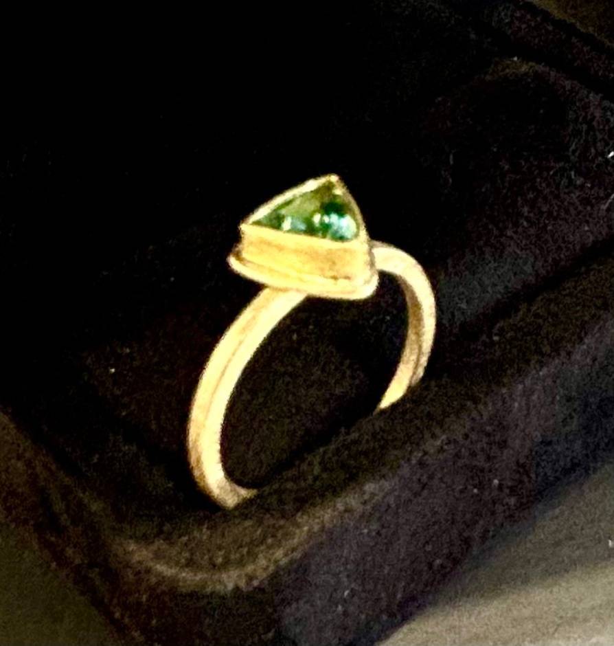 Faceted Green Tourmaline Ring