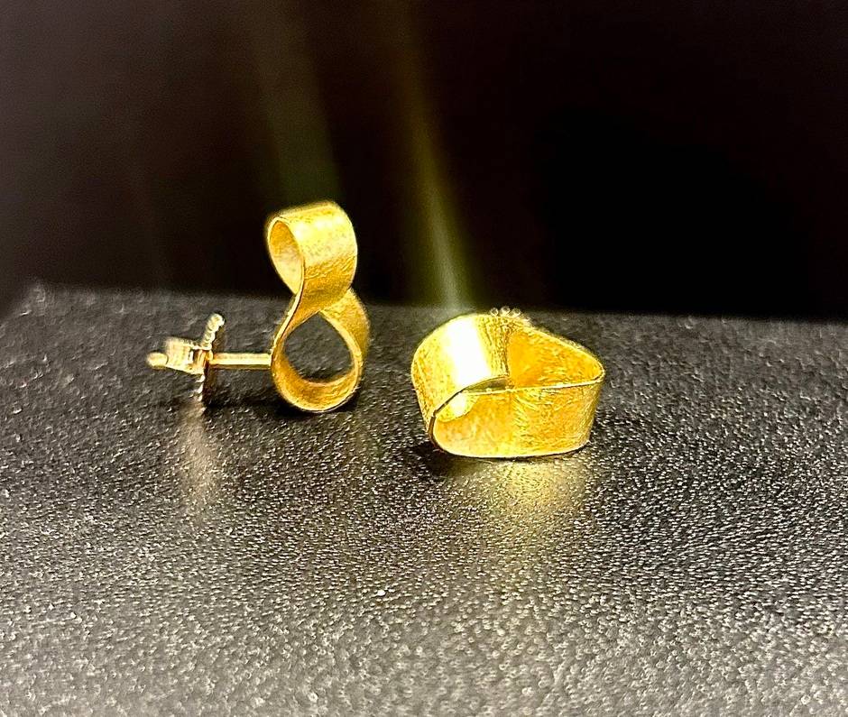Gold Mobius Spiral Earrings