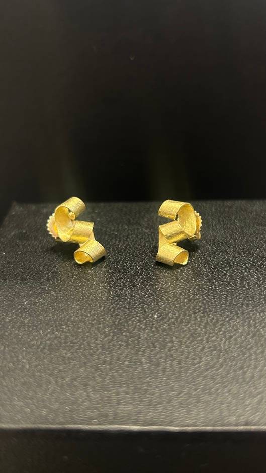 Gold Ribbon Earrings