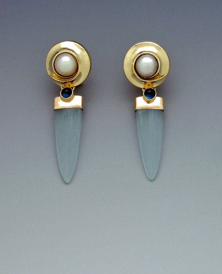 Aquamarine and Tourmaline Earrings
