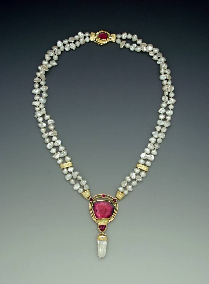 Madagascar Tourmaline and Pearl Necklace