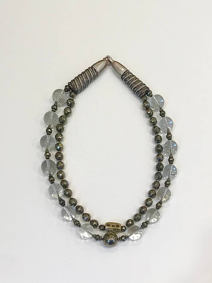 Large Green Amethyst Balls Necklace