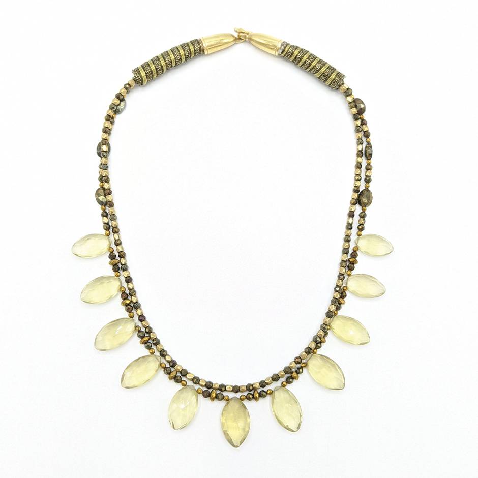 Lemon Quartz Petals Necklace