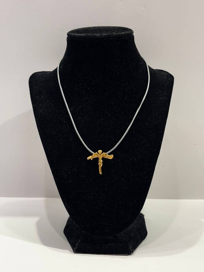 Large Bronze High Heart Angel Necklace