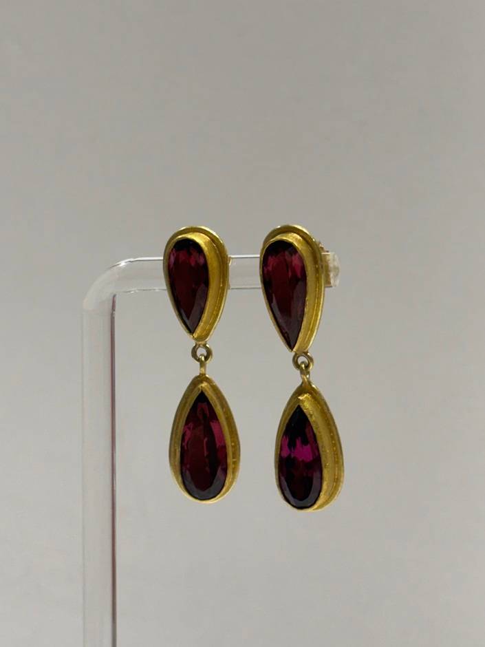 Red Tourmaline Red Drop Earrings