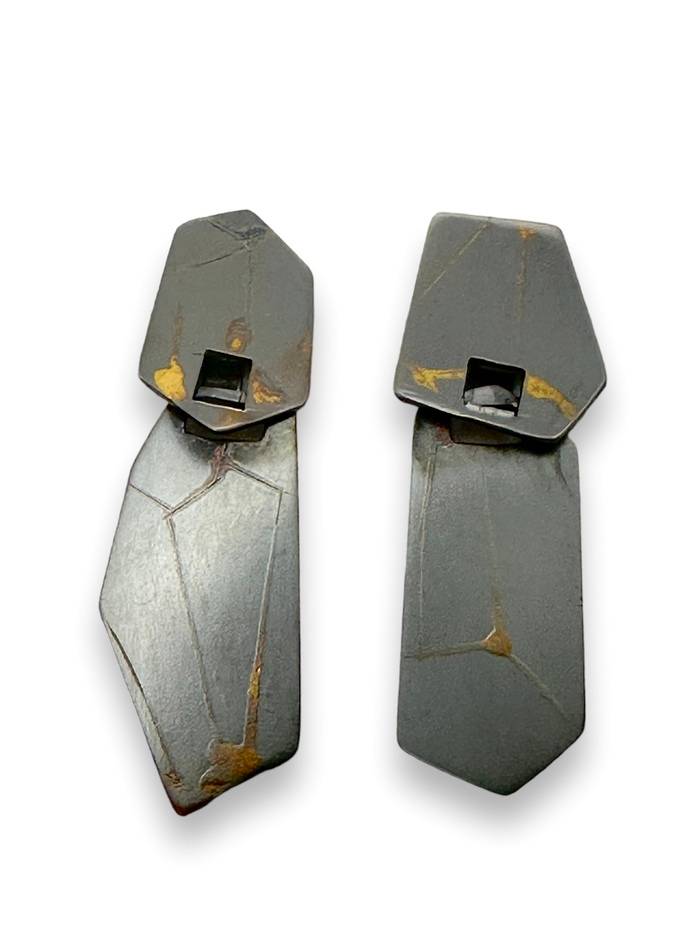 Oxidized Sterling Silver Post Earrings