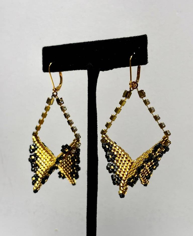 Folded Square Earrings - Gold