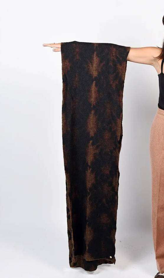 Wool Blanket Scarf in Onyx Shibori