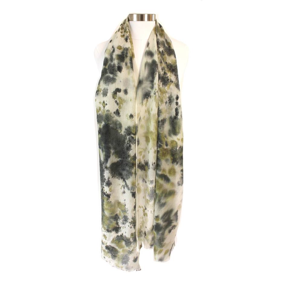 Dot Black Moss Materials Scarf