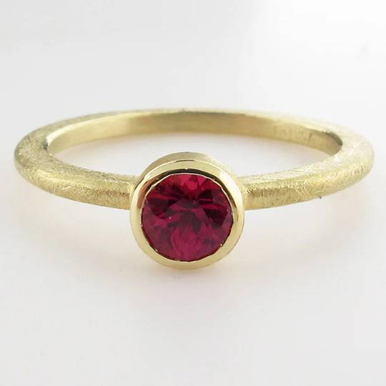 Round Red/Orange Sapphire Stack Ring