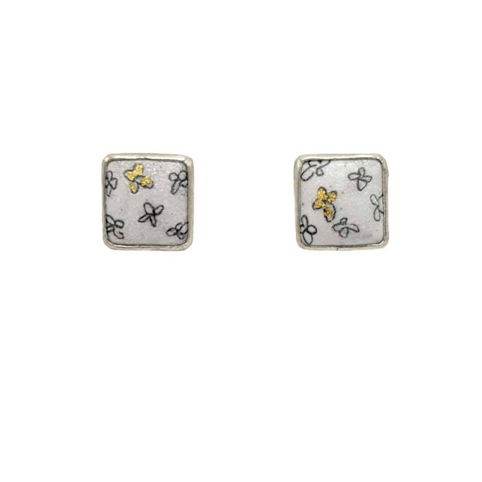 Hydrangea Square Stud Earrings