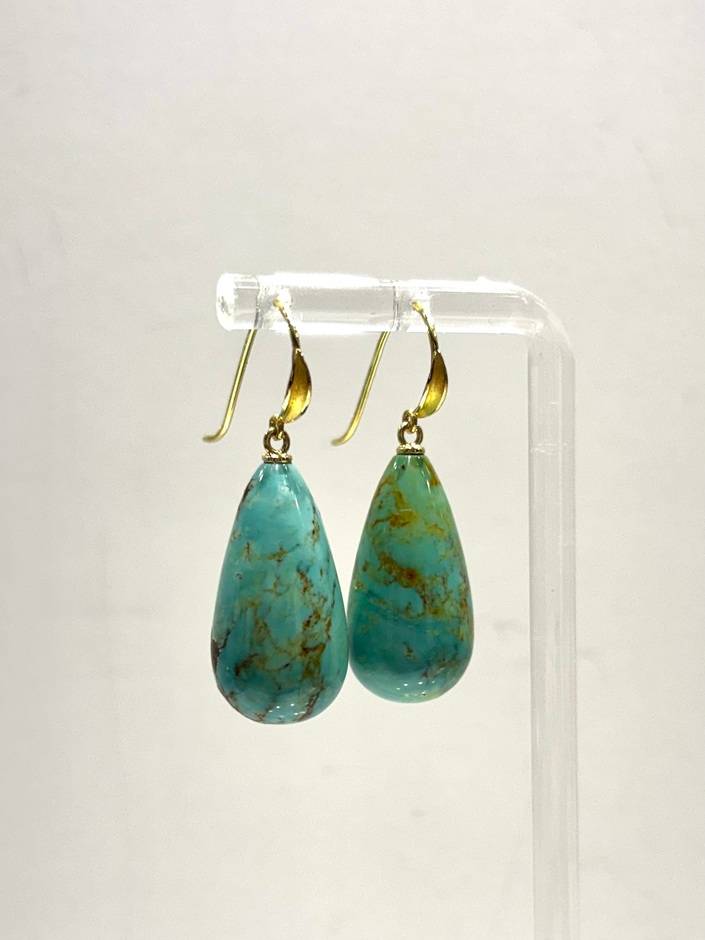 Large Tear Drop Turquoise Earrings