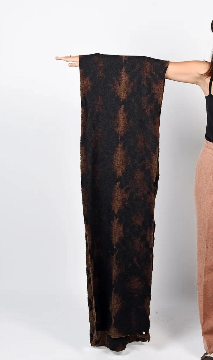 Wool Blanket Scarf in Onyx Shibori