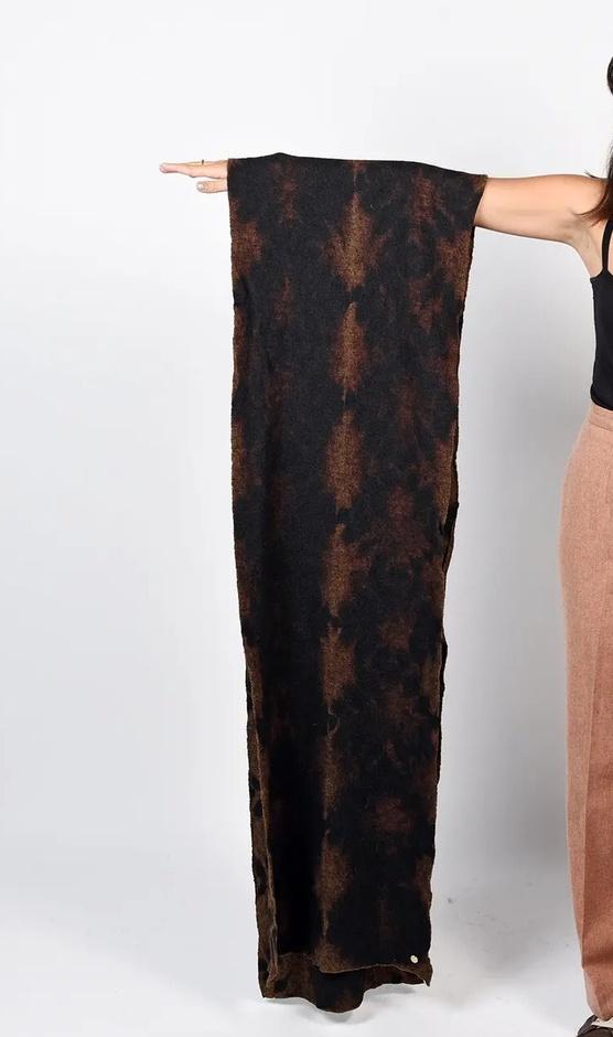 Wool Blanket Scarf in Onyx Shibori