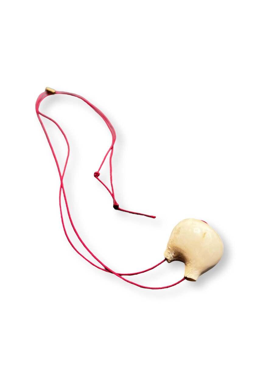 Gourd Bone Red String Necklace