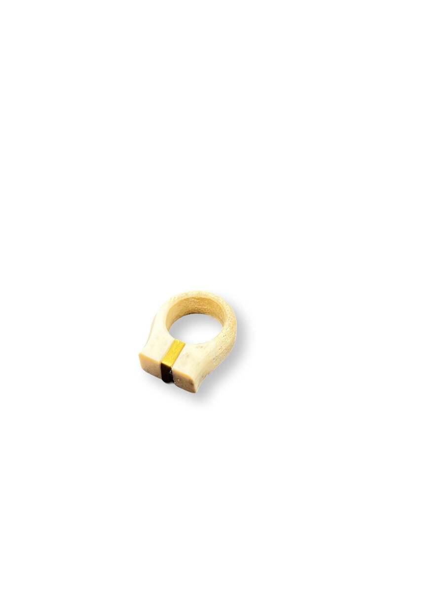 Gold Stripe Bone Ring, image 2