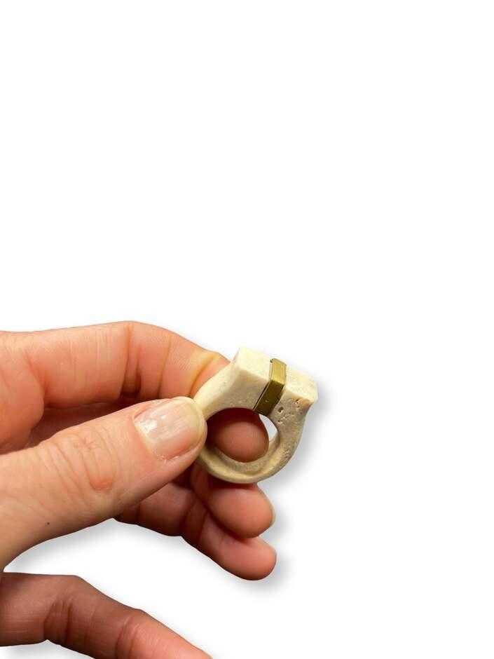 Gold Stripe Bone Ring