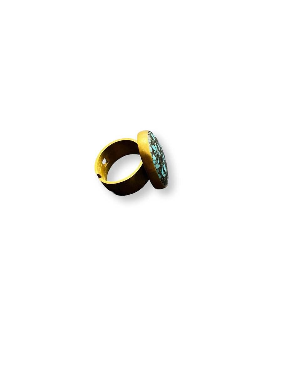 Drop Inlaid Turquoise Ring, image 3