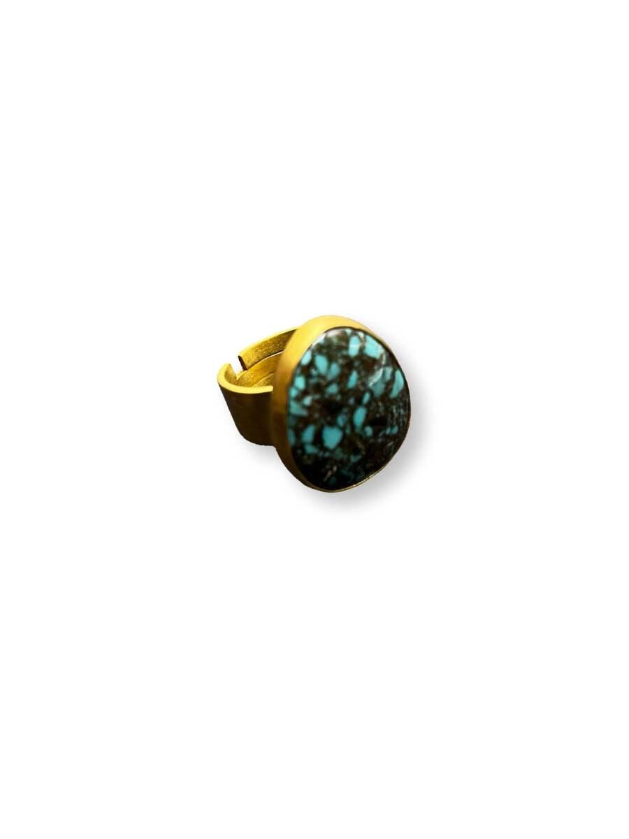 Drop Inlaid Turquoise Ring