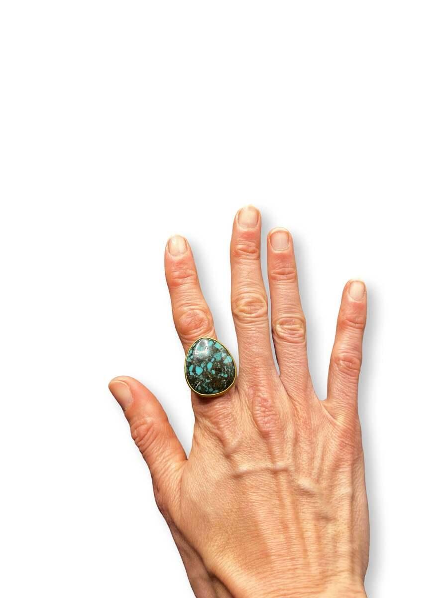 Drop Inlaid Turquoise Ring, image 2