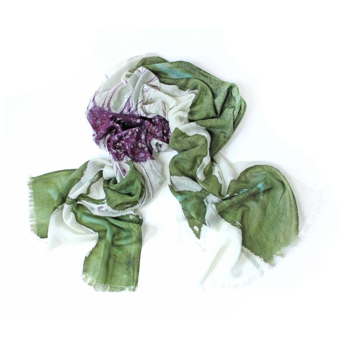 Spider Lily Kelly Green Materials Scarf