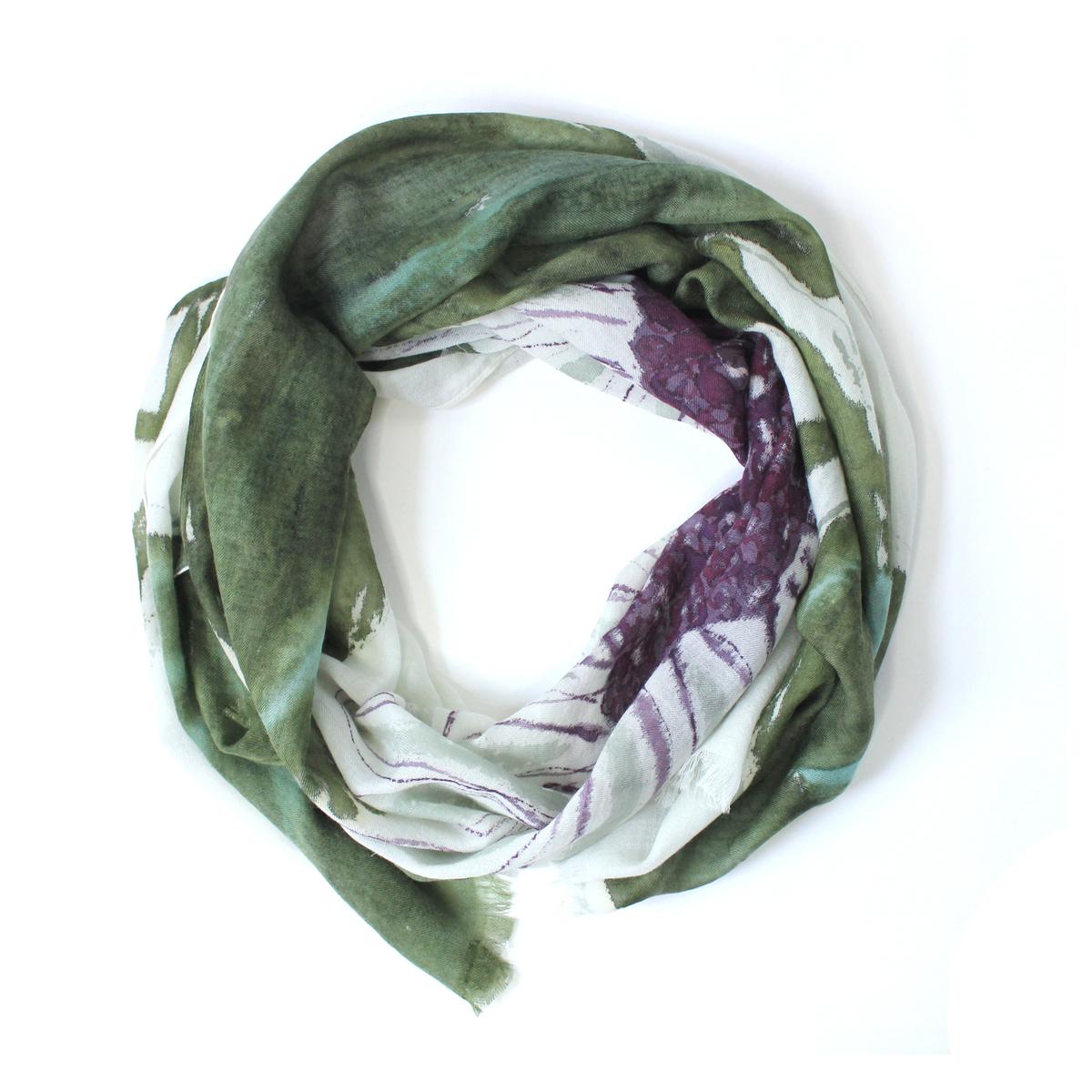 Spider Lily Kelly Green Materials Scarf, image 2