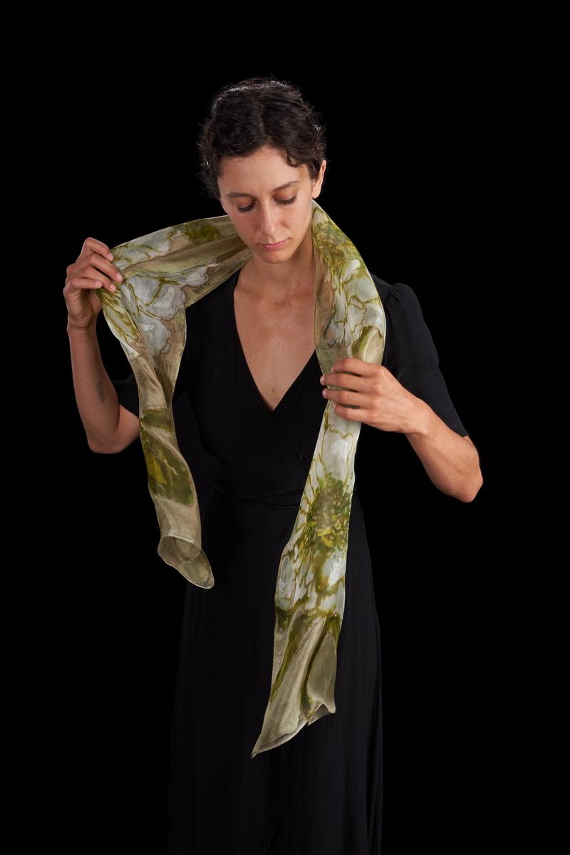Peony Olive Materials Scarf