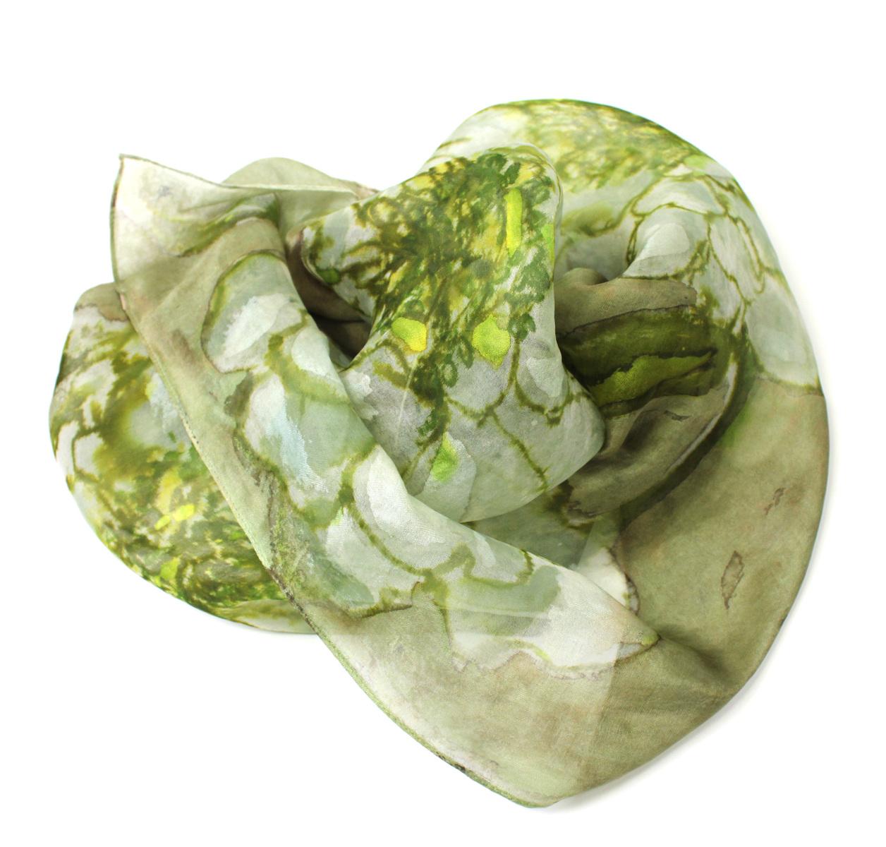 Peony Olive Materials Scarf, image 2