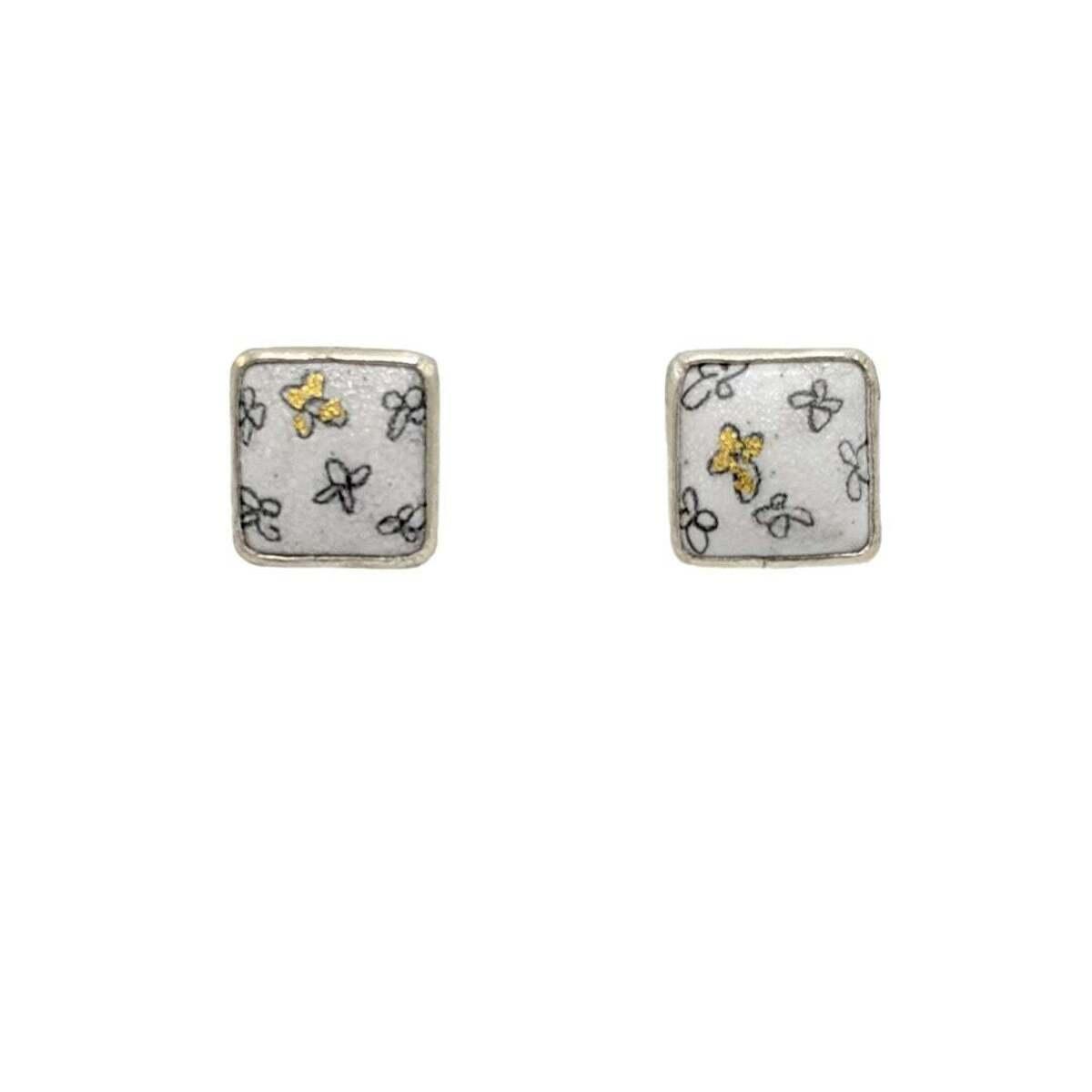 Hydrangea Square Stud Earrings