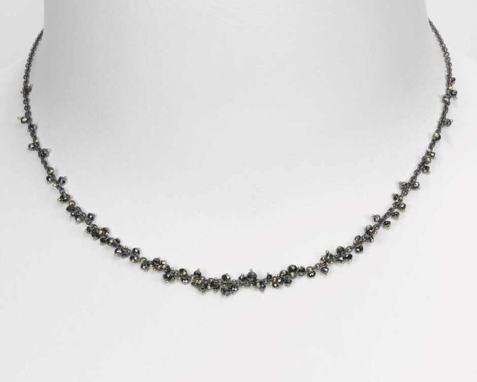 Black Diamond Bead Necklace