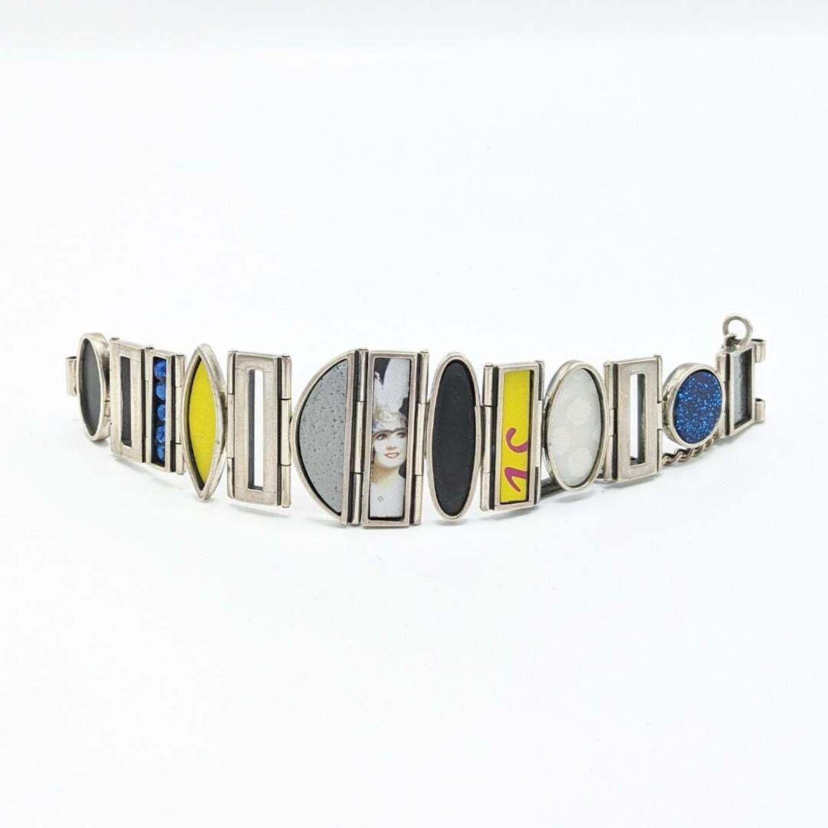 Yellow, Blue, and Feather Helmet Bracelet