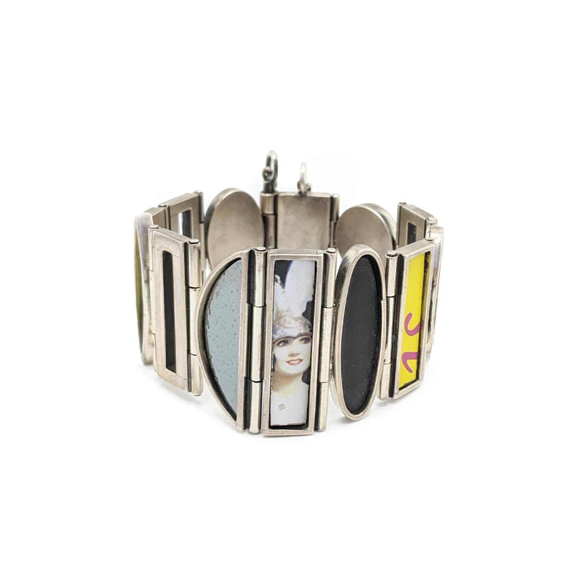 Yellow, Blue, and Feather Helmet Bracelet, image 2
