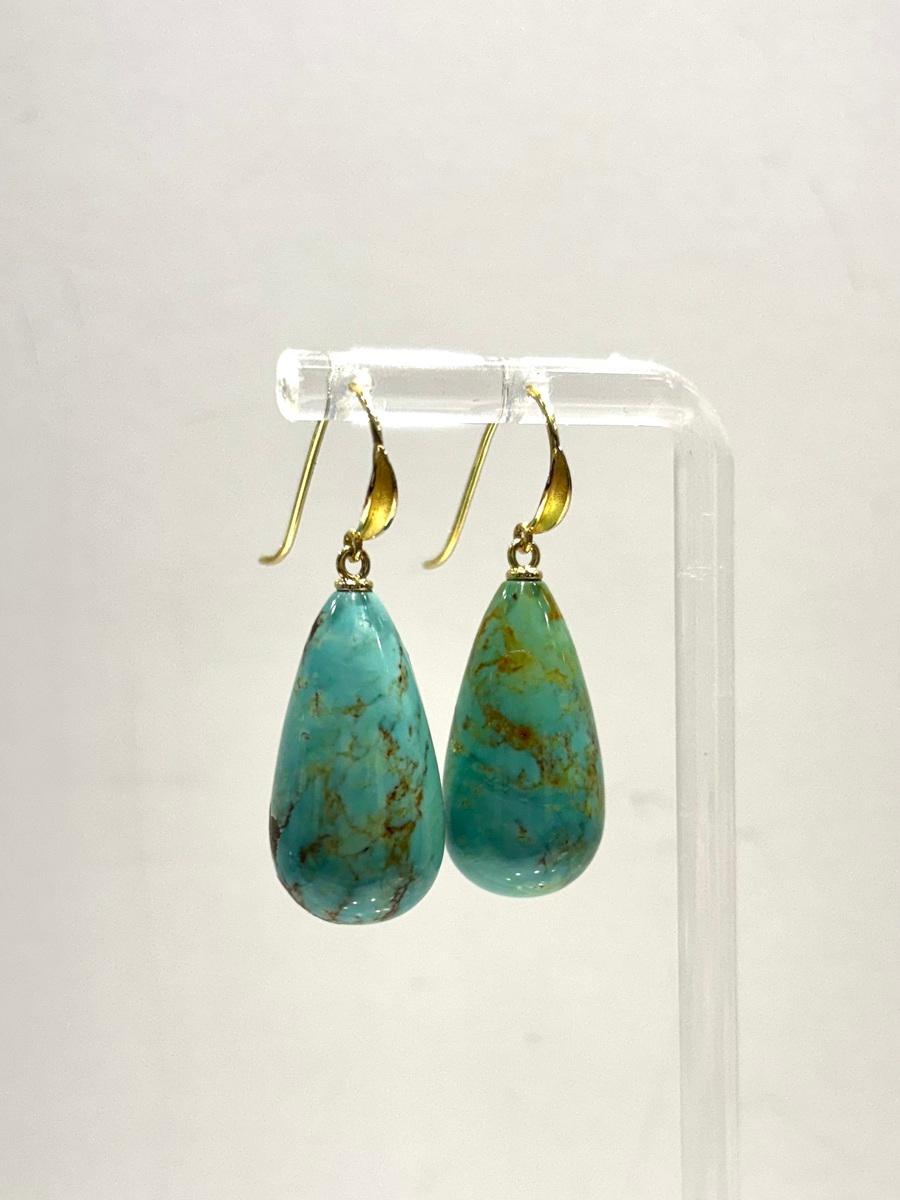 Large Tear Drop Turquoise Earrings