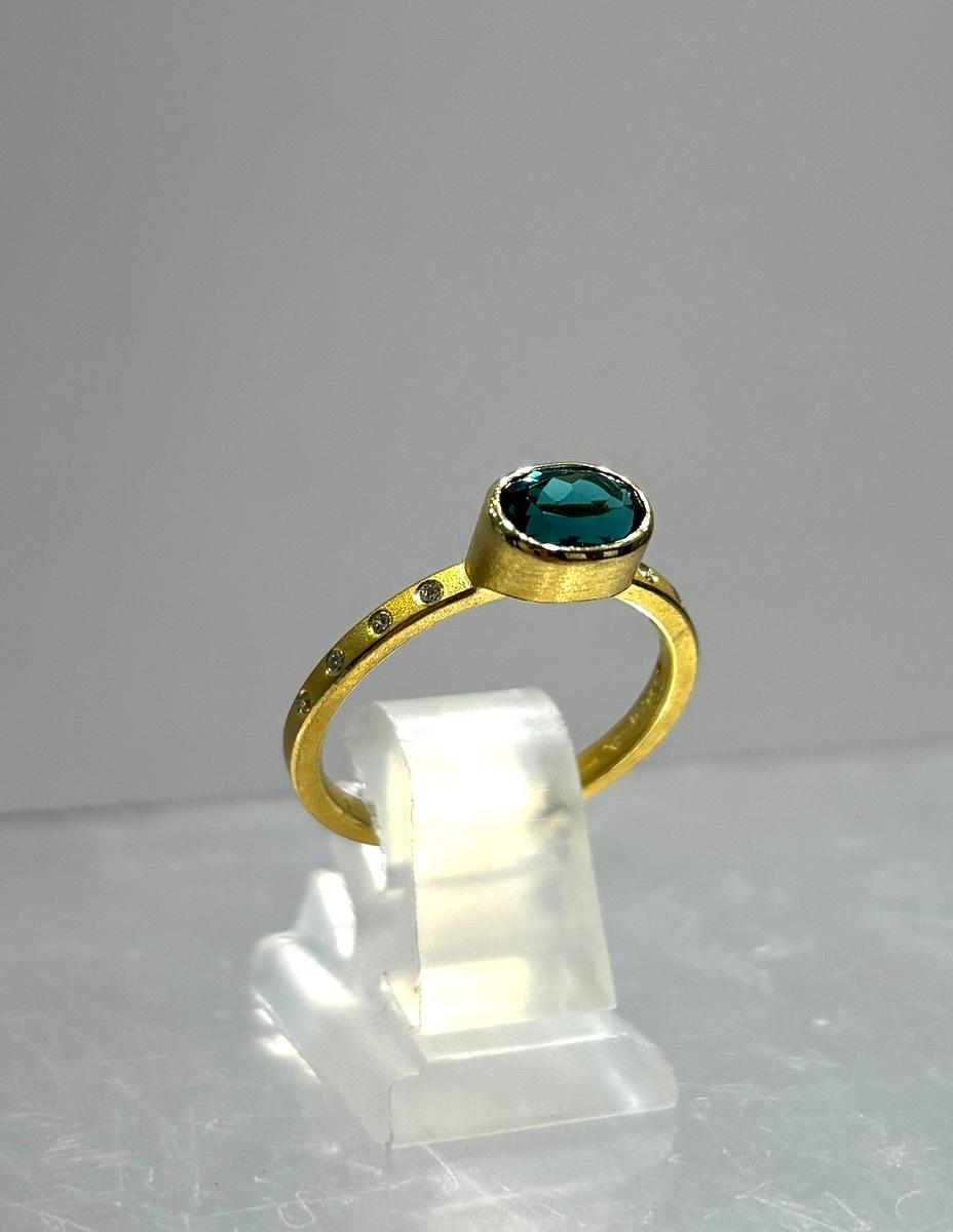 Oval Indicolite Tourmaline Ring